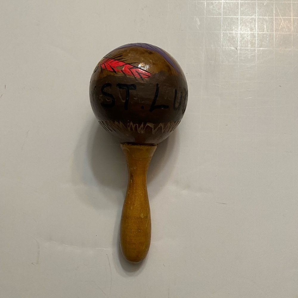 Hand Painted Coconut Rattle parrot - Picture 7 of 10